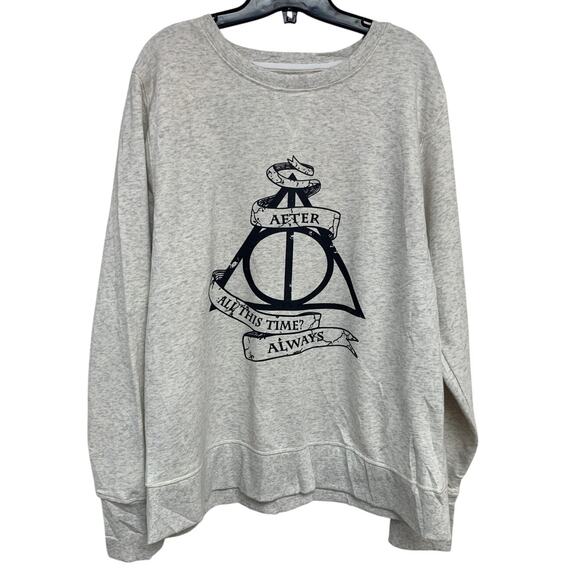 Upcycled Hand Printed Womens XL Harry Potter After All This Time Sweatshirt - Picture 1 of 4